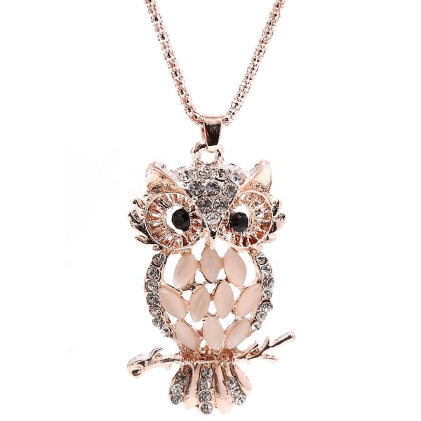 Kiiltävä Owl Crystal kaulakoru riipus