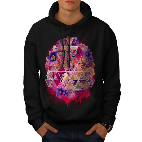 Flower Ornament Herr BlackHoodie | Wellcoda CMK Black 2X-Large