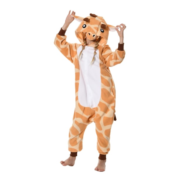 Unisex børne onesie pyjamas plys kostume Sødt Halloween kostume K Giraffe 85