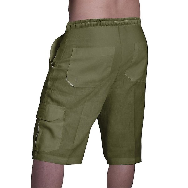 Men's Elastic Waist Cargo Shorts Green M