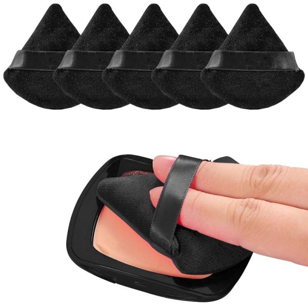 5-Pack Powder puff - Vaskbare sminkesvamper - Svamper for sminke black