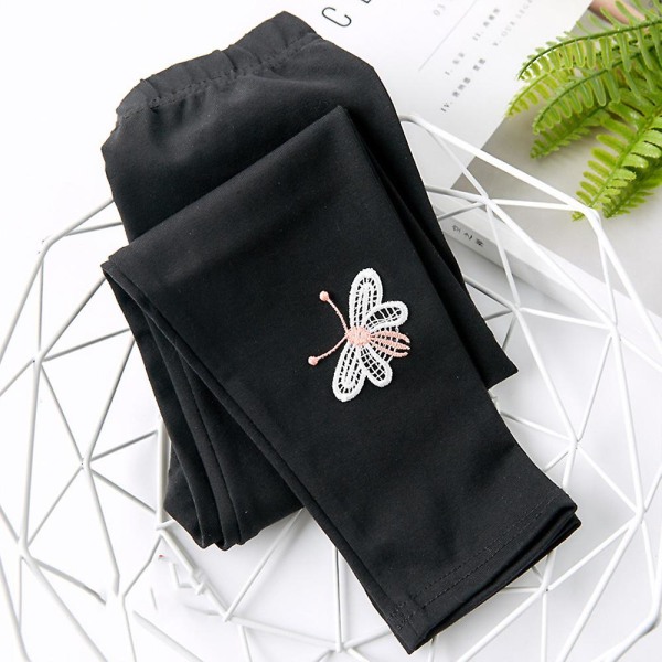 Kid Girls Skinny Trousers Slim Pants Casual Bottoms Leggings Black 2-3T