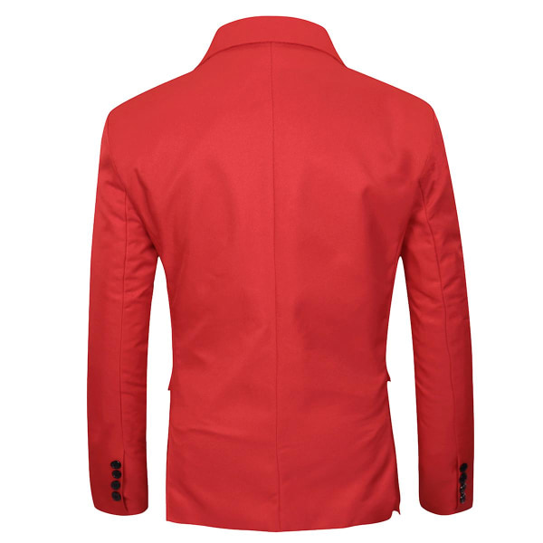 Allthemen Herre Solid Color Slim Fit Business Casual Blazer CMK Red 3XL