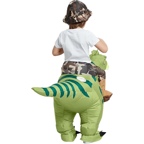 Oppblåsbar dinosaurkostyme for riding T Rex Oppblåsbar morsom utkledningsfest Halloween-kostyme for barn Children's