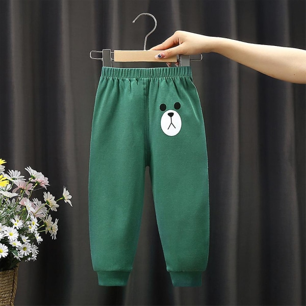 Children's cartoon cute print soft casual pants Green 2-3T