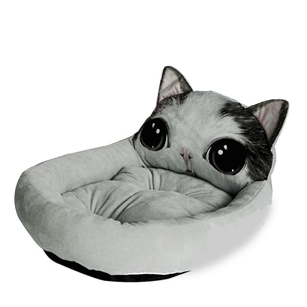 Lemmikkikoiran pesä Pehmeä Mukava Sarjakuva Painettu Lämpimät Kissat Koton makuupussimatto Lemmikkitarvikkeita CMK Big-eyed Cat Oval Small