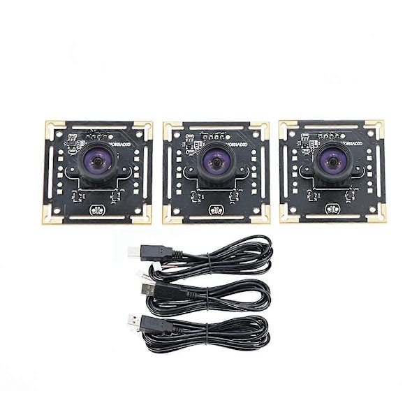 3 stk Kameramoduler 100 Grader OV9732 2M Kabel 1280x720 30fps, Kompatibel med Autodarts.Io, USB-enhet Gratis