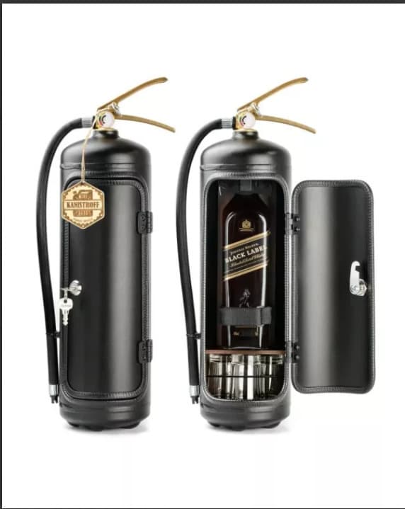 Minibar Brannslukningsboks Vinboks Perfekt Gave til Menn black