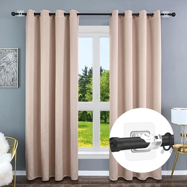 10-pakning selvklebende gardinstangholdere uten boring Transparent
