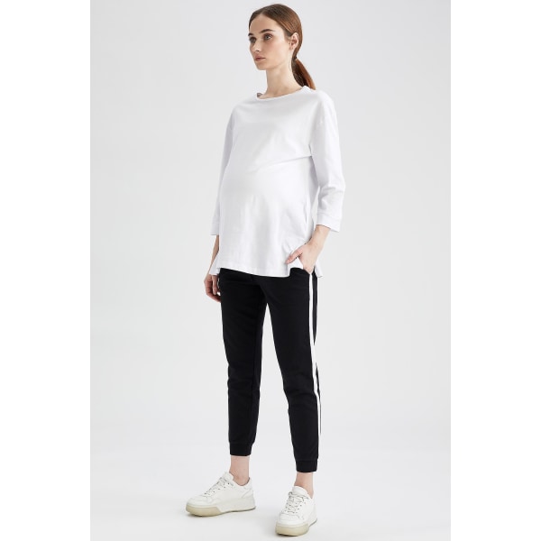 JOGGER Woman Knitted Maternity Bottoms CMK Black 3XL