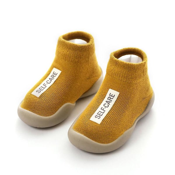 Unisex myk gummi baby småbarn sko Yellow 24-25