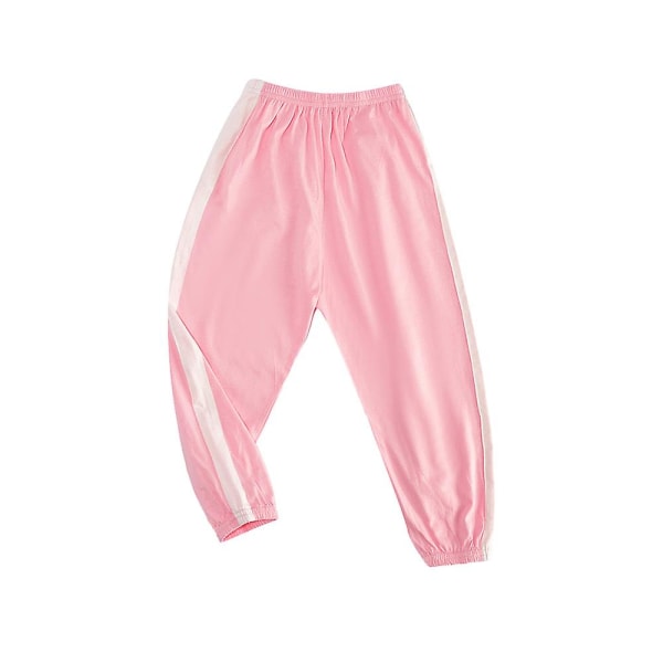 Children's Unisex Striped Loose Lounge Pants Pink 11-12 Years