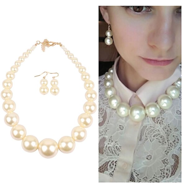 Pearl elegant smykkesæt luksus bryllup brude halskæde øreringe