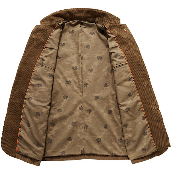 Vintage blazer til afslappet fløjlsdragt til mænd khaki khaki 3XL