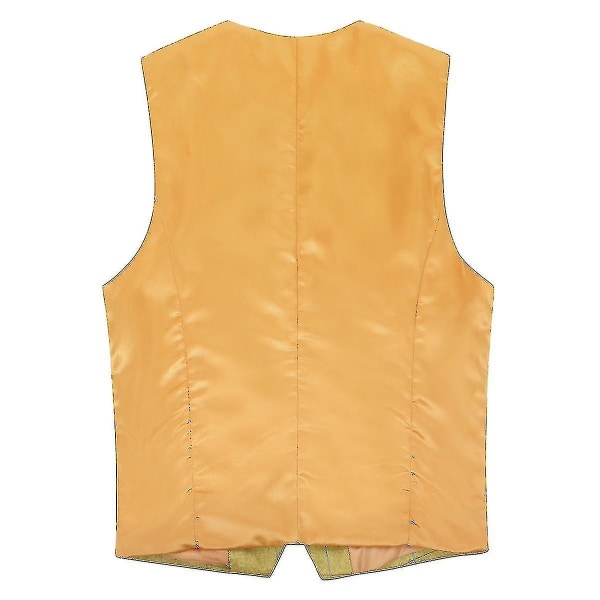 Herre V-hals Plaid Vest Slim Classic Vest (kusai) CMK Yellow XS