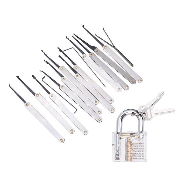 15 Lock Pick Tools Lock Picking Kit Lockpicking Sett Låsesmed Verktøy Profesjonelt Lock Pick Sett