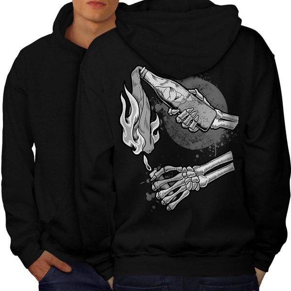 Molotov Cocktail Gangster Men BlackHoodie Takaisin | Wellcoda CMK Black 5X-Large