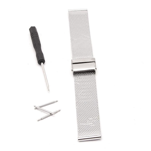 Urrem mesh - Sort eller Sølv 20 mm Silver Silver
