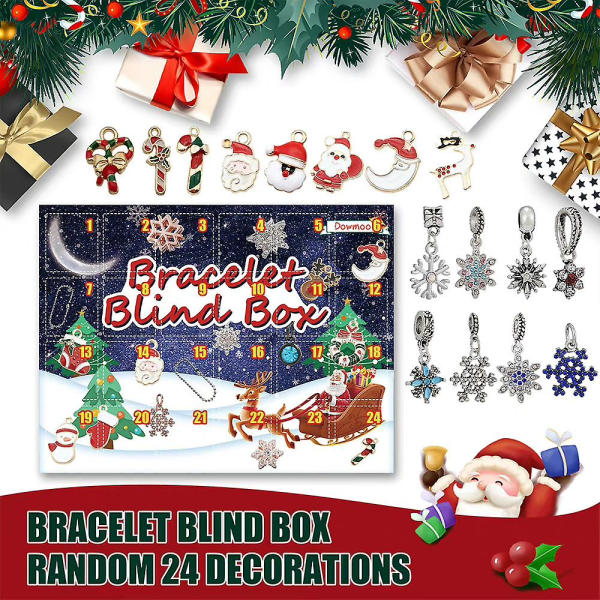 24 Days Xmas Christmas Countdown Calendars Bracelet Kit Xmas Advent