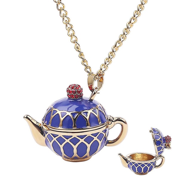 Teapot Pendant Long Chain Necklace Necklace