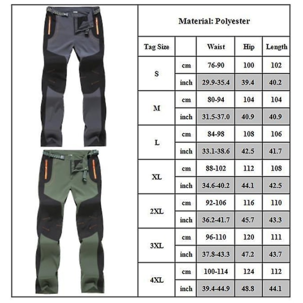 miesten camping suorat housut Army Green 3XL