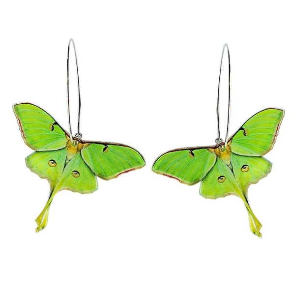 Moth Earrings For Women Girls Cute Green Acrylic Butterfly Hoop