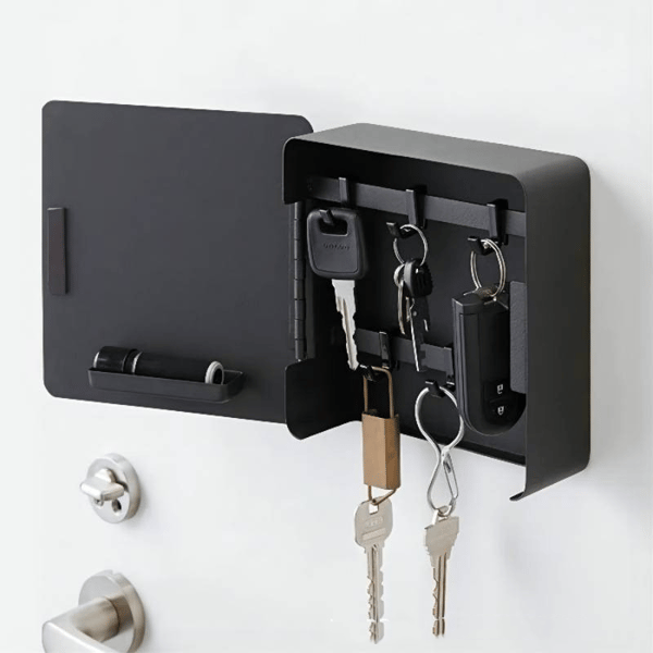 Nyckelskåp, Magnetisk Nyckelkroklåda Svart Sort