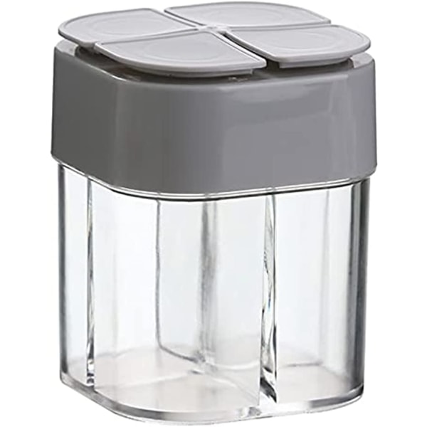 Spice Jars 4 in 1 Salt and Pepper Shakers Transparent Spice Jars Gray