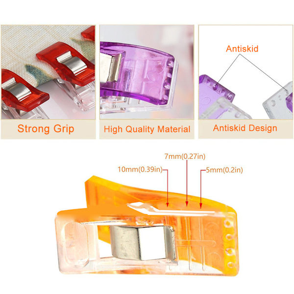 10/20/50 st Syklämmor Plastklämmor Quiltning Hantverk Virkning Stickning Säkerhetsklämmor Diverse transparent transparent 10 pcs