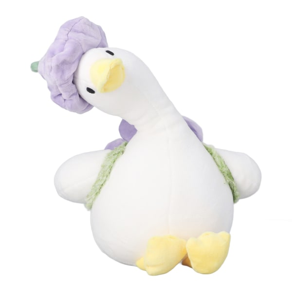 Flower Duck Plush Toy Cute Floral Hats Backpacks Soft Fat Body Bright Eyes Duck Stuffed Animal Toy for Children Adults Purple