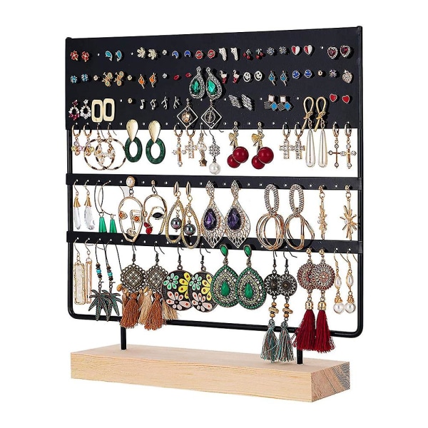 Ørering Stand Display 3-tier Ear Stud Holder Smykke Organizer