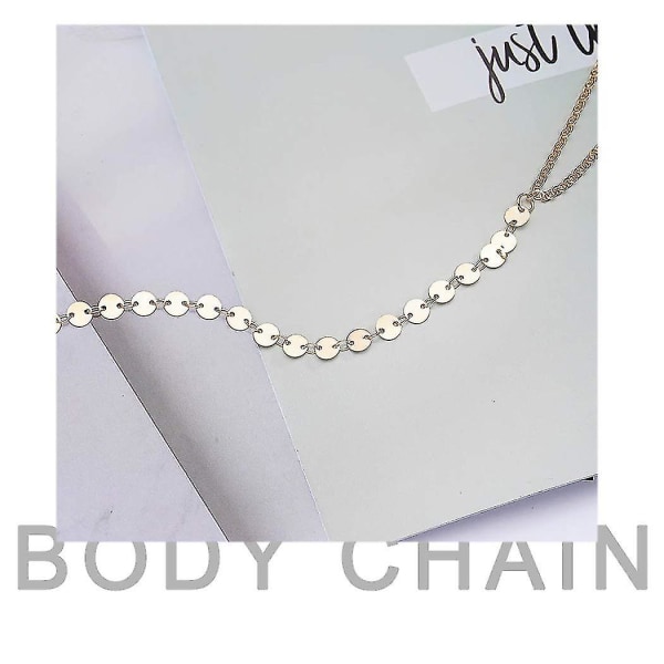 Body Chain Smykker Pailletter Talje Mave Bikini Kæde Til Kvinder og Piger (a-guld) CMK