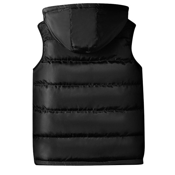 Allthemen Herre Casual Slim Fit Bodywarmer Avtagbar hette Ermeløs polstret jakke CMK Black M