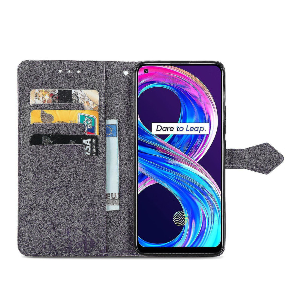 Realme 8 Pro Cover Ægte Læder Taske Magnetic Flip Stødsikker