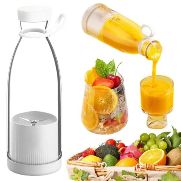 Portabel Mixer - Bärbar Uppladdningsbar Smoothie Blender vit white