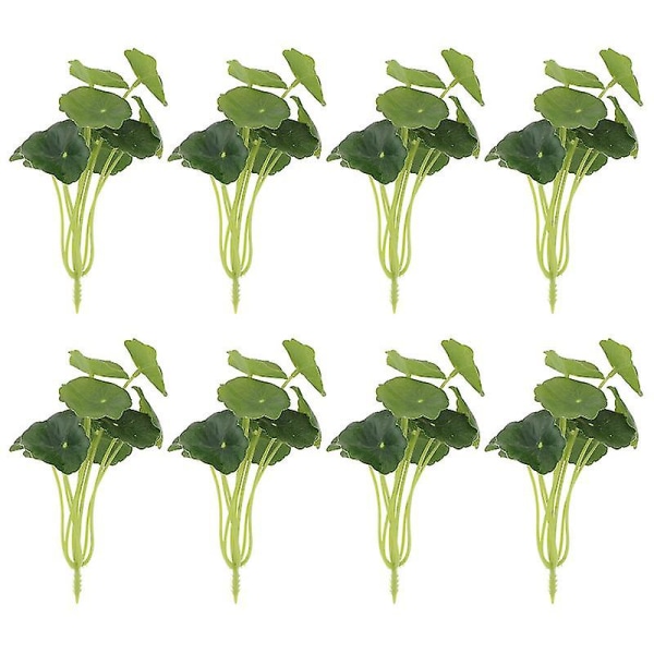 8st simulering gröna växtdekorationer konstgjorda lotusblad