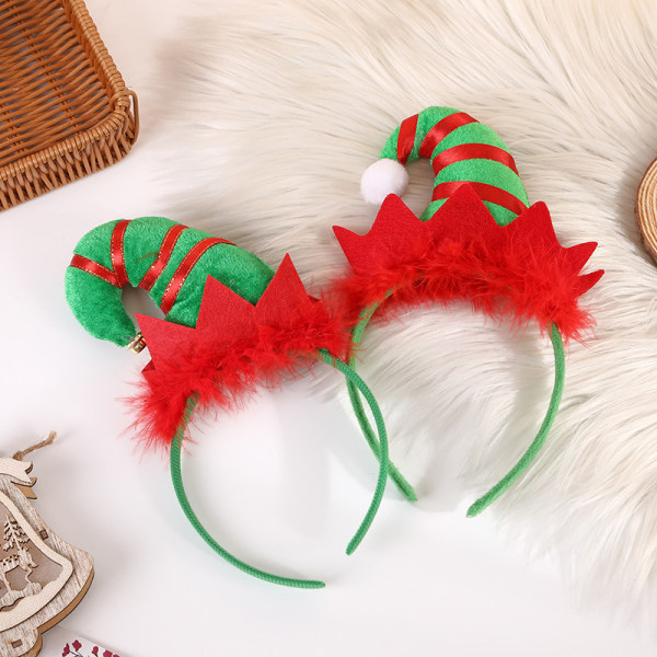 Pandebånd Feather Elf Hat Hårbånd Christmas Holiday Party Favors S04