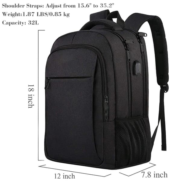 Överdimensionerad ryggsäck med laptopfack passar 18" bärbar dator