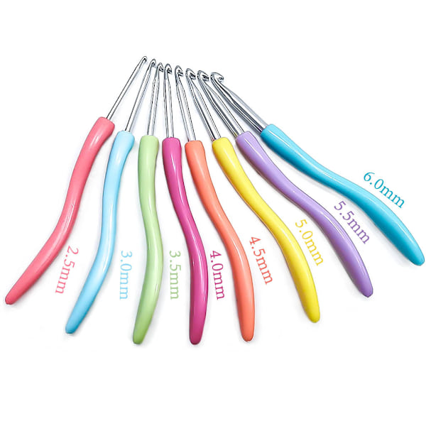 Virka krokar set, 8 st aluminium virka krokar stickning till