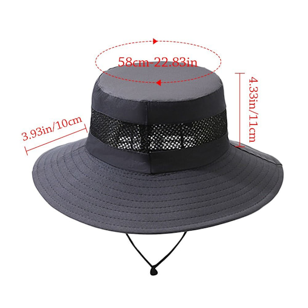 Bred og kvinders brede vingede spandhatte, foldbare åndbare Panamahatte, UV-bestandige, udendørs fiskeri, sommer Khaki Khaki No,