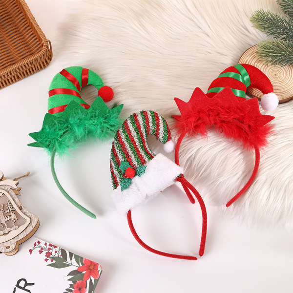 Hiuspanta Feather Elf Hat Hiuspanta Joululoman juhlat S03