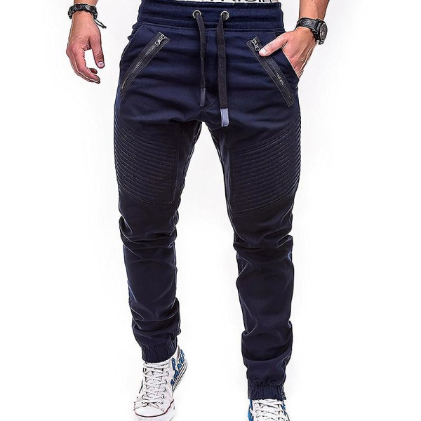 Jogging Cargo-bukser for menn med elastisk midje Navy Blue 3XL