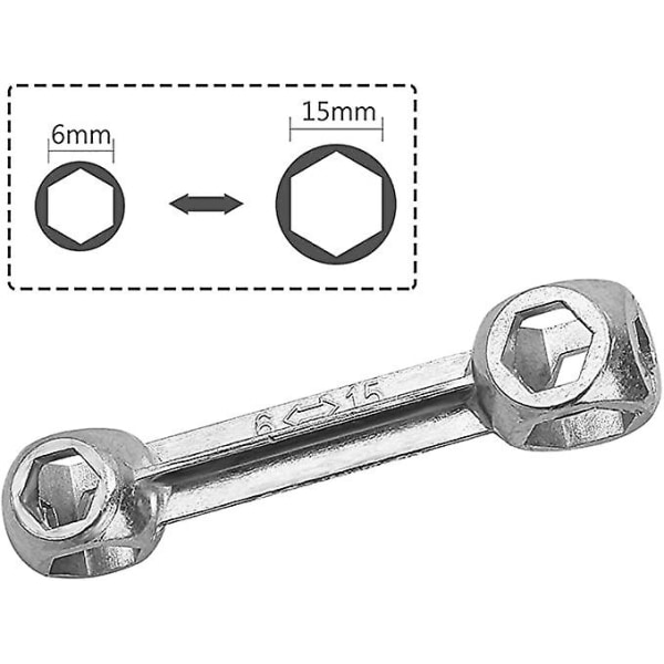 Sykkel multifunksjonssekskantnøkkel 1 stk sølv