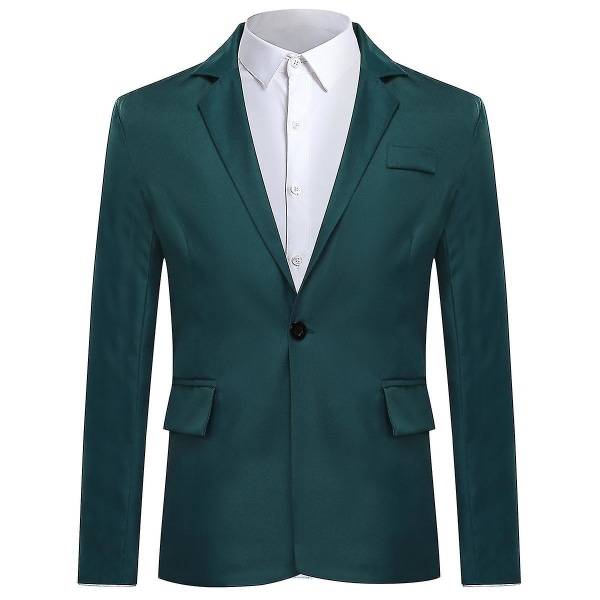 Män Enkelknäppt Casual Suit Toppjacka 6 färger CMK Dark Green XS