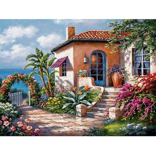 5D DIY Diamond Painting Villa med havutsikt (30*40CM)