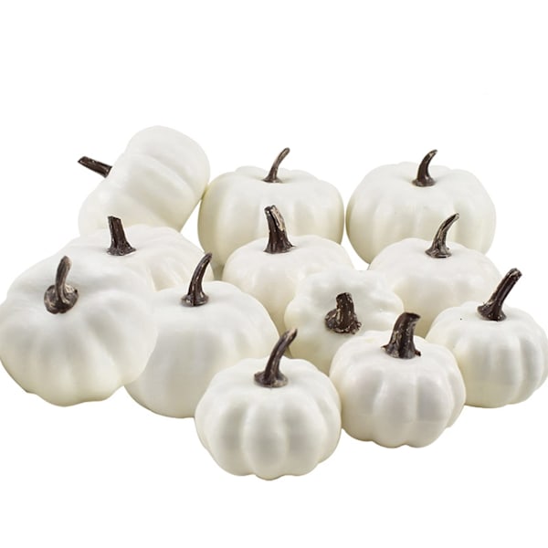 Halloween-Pumppuja Simuloivat Koristeet 7 kpl Simuloitu Pumppu Malli Teko-Pumppu Koriste Väärennös Pumppu Halkeilee White