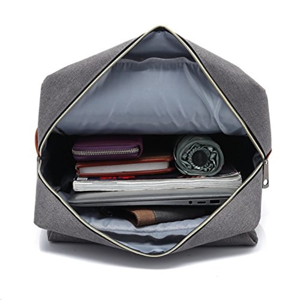 Unisex Canvas Rygsæk Laptop Rygsæk Skoletaske Tilbage til Skolen grey