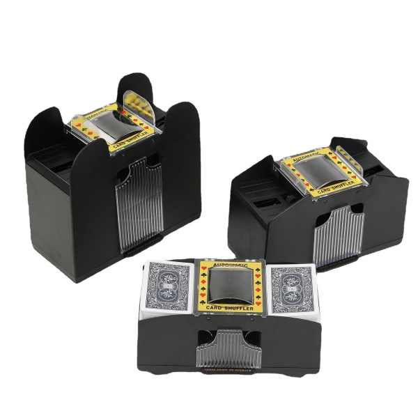 【Tricor-butik】 Automatisk kortblandare elektrisk pokerkortblandare, lämplig för hemmafestklubbar 4 Deck (Battery 2)