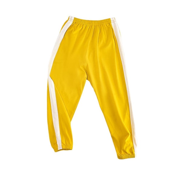 Unisex stripete løs loungebukser for barn Yellow 3-4 Years