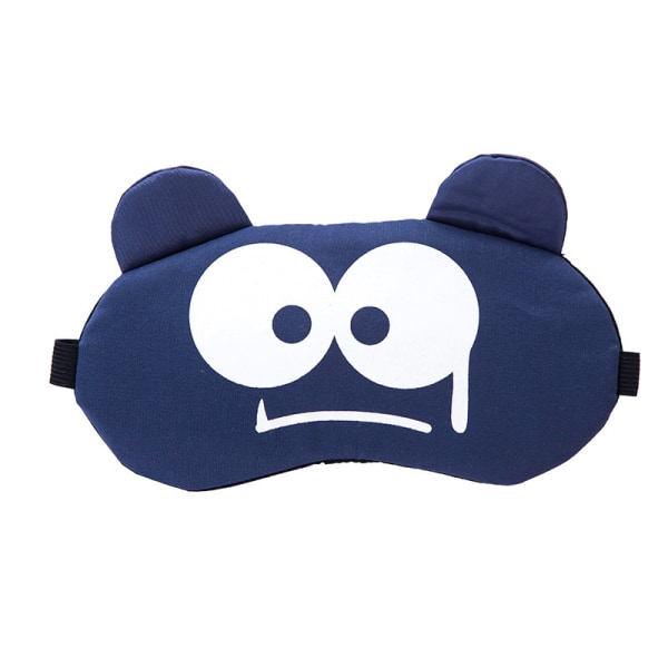 Cartoon Expression Sleep Eye Mask Blødt Blindfold Eye Cover Navy Blue